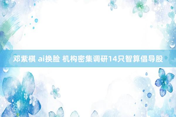 邓紫棋 ai换脸 机构密集调研14只智算倡导股